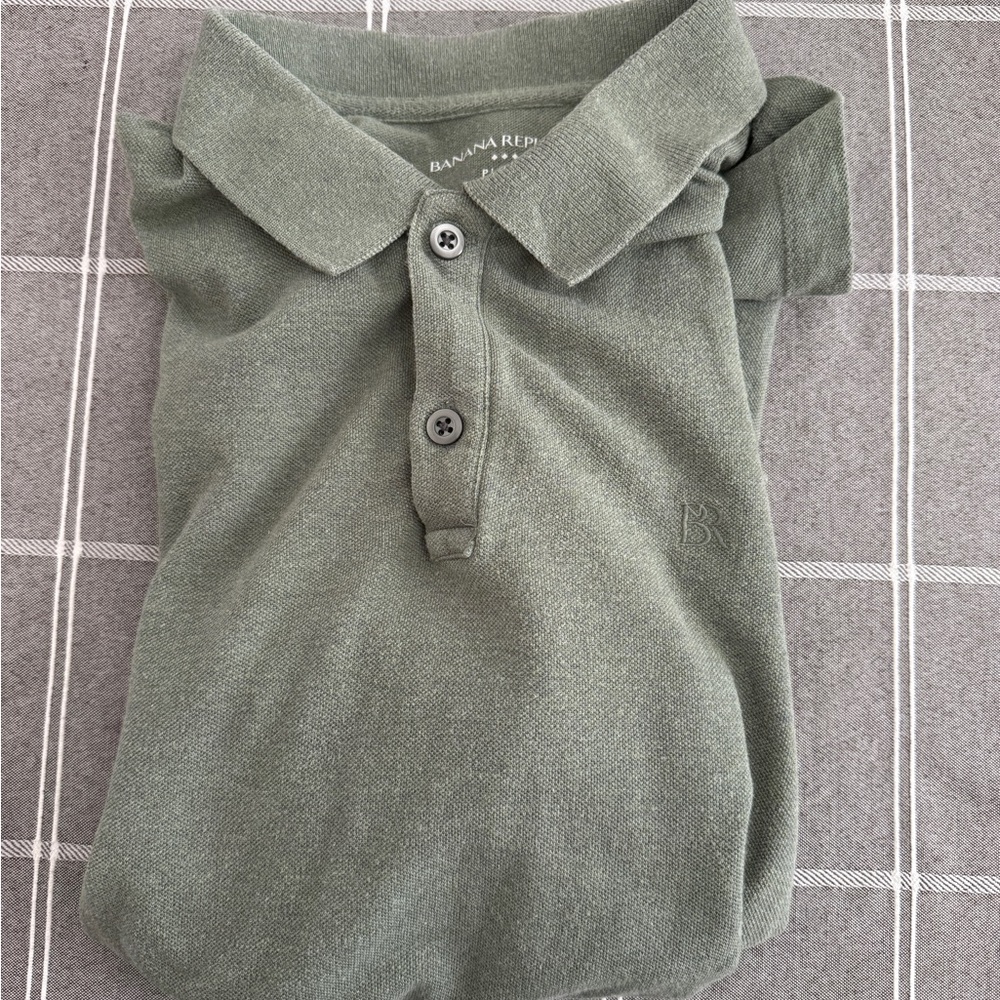 Banana Republic Green Polo Shirt Soft Cotton Blend